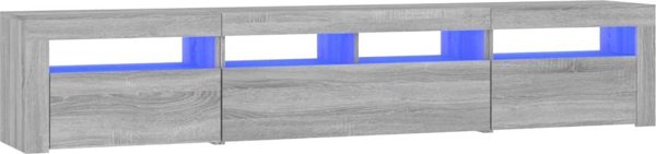 vidaXL Ντουλάπι TV με φωτισμό LED, γκρι δρυς Sonoma, 210x35x40 cm