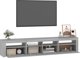 vidaXL Ντουλάπι TV με φωτισμό LED, γκρι δρυς Sonoma, 210x35x40 cm