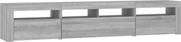 vidaXL Ντουλάπι TV με φωτισμό LED, γκρι δρυς Sonoma, 210x35x40 cm