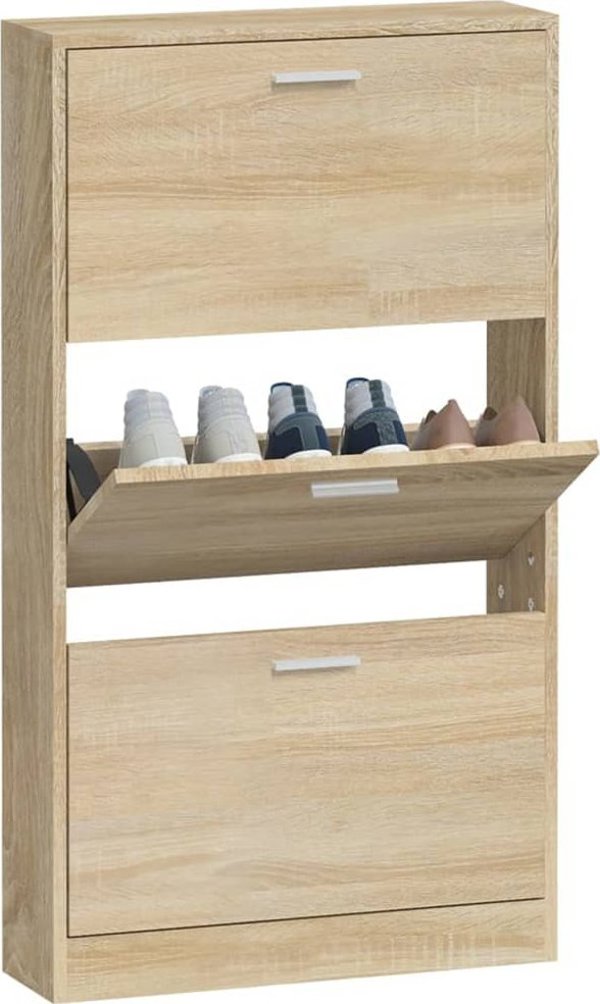 vidaXL Παπουτσοθήκη δρυς, 59x17x108 cm, υλικό ξύλου
