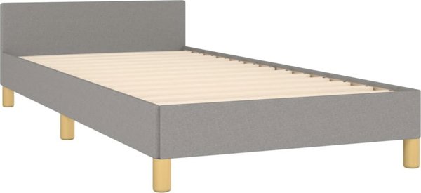 Κρεβατοκάμαρα με κεφαλάρι ανοιχτό γκρι 90x190 cm υφασμάτινη