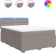 vidaXL Κρεβάτι Kontynentalne με Στρώμα, Taupe, Ύφασμα, 140x190 cm