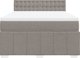 vidaXL Κρεβάτι Kontynentalne με Στρώμα, Taupe, Ύφασμα, 140x190 cm