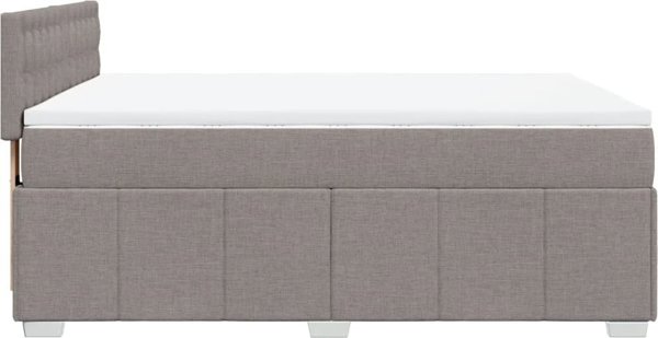 vidaXL Κρεβάτι Kontynentalne με Στρώμα, Taupe, Ύφασμα, 140x190 cm