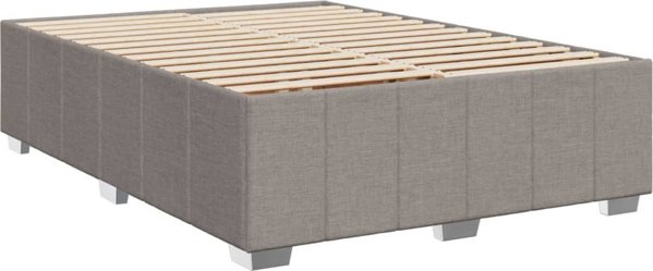vidaXL Κρεβάτι Kontynentalne με Στρώμα, Taupe, Ύφασμα, 140x190 cm