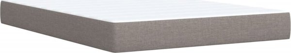 vidaXL Κρεβάτι Kontynentalne με Στρώμα, Taupe, Ύφασμα, 140x190 cm