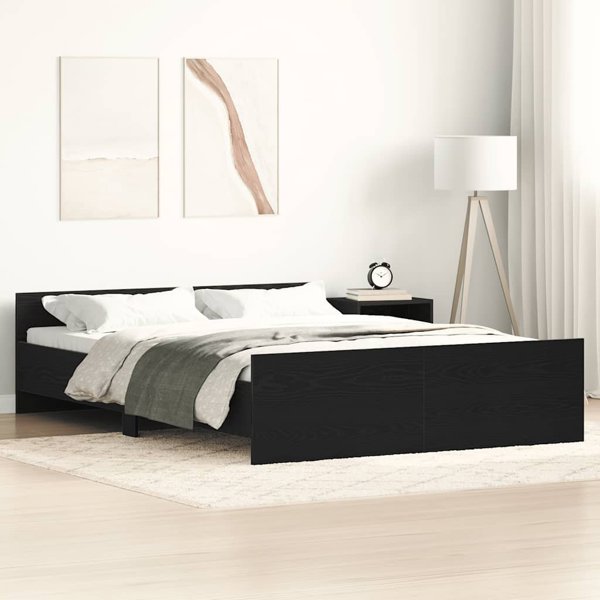 vidaXL Κρεβάτι 120x200 εκ. Χωρίς Στρώμα, Μαύρη Δρυς