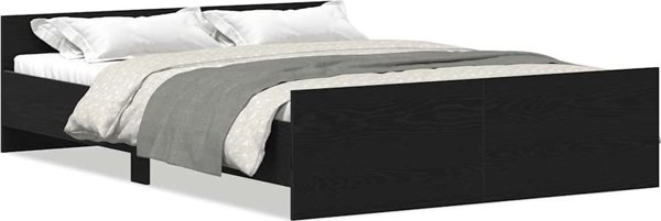 vidaXL Κρεβάτι 120x200 εκ. Χωρίς Στρώμα, Μαύρη Δρυς