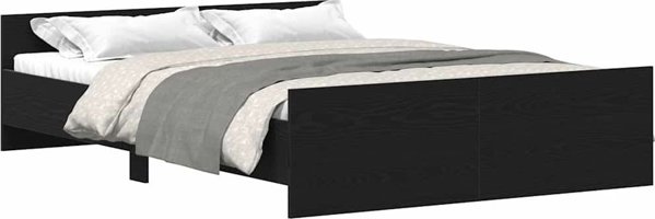 vidaXL Κρεβάτι 120x200 εκ. Χωρίς Στρώμα, Μαύρη Δρυς