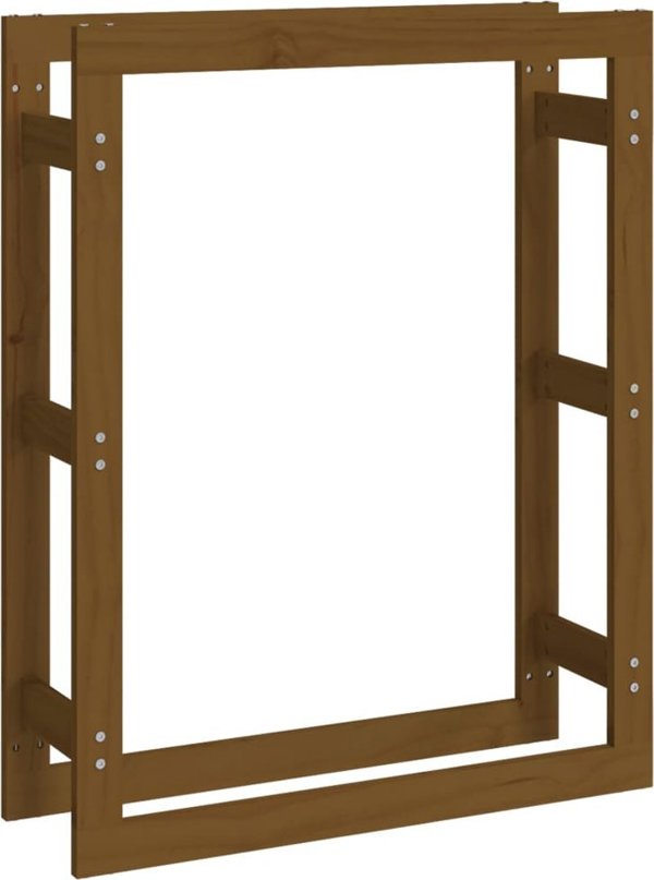 vidaXL Stojak na drewno opalowe miodowy braz 80x25x100cm, lite sosnowe