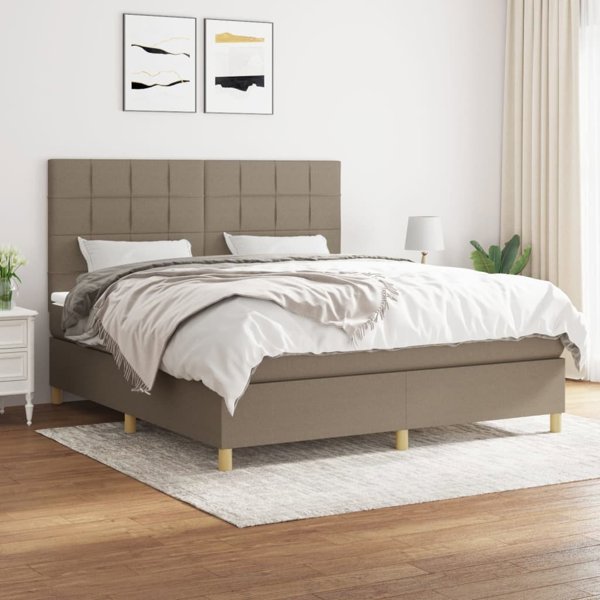vidaXL Κρεβάτι kontynental με στρωμα ταουπέ υφασμα 180x200 cm