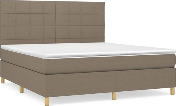 vidaXL Κρεβάτι kontynental με στρωμα ταουπέ υφασμα 180x200 cm