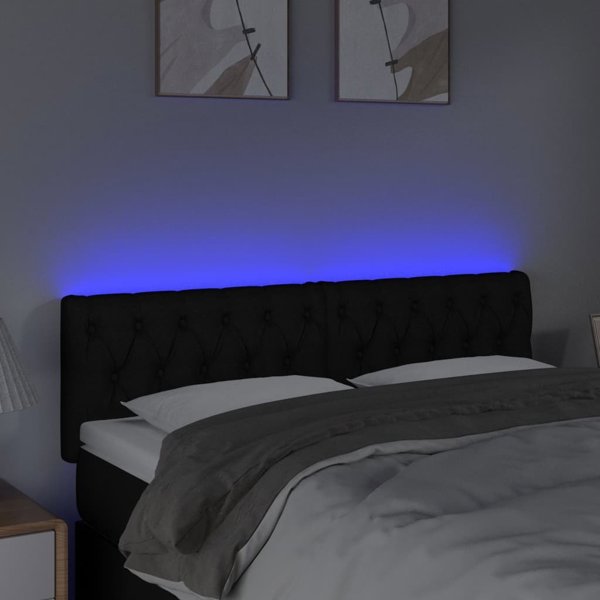 vidaXL Zaglowek do lozka me led, mavro, 160x7x78/88 cm, yfantina