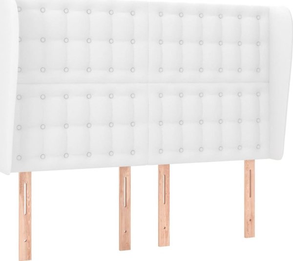 vidaXL Κεφαλάρι uszak, λευκό, 147x23x118/128 εκ, δερματίνη