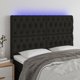 vidaXL Zaglowek do lozka me to LED, mavro, 160x7x118/128 cm, tkanina