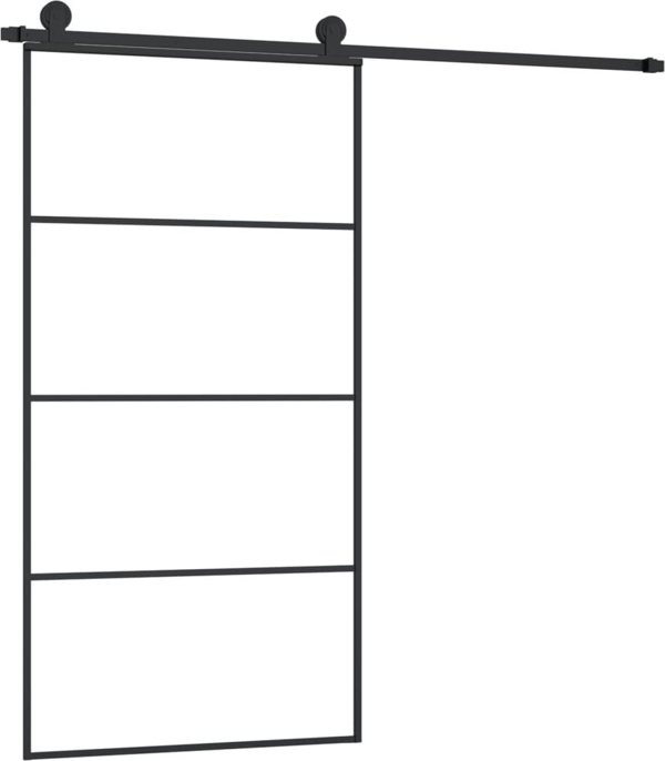vidaXL vidaXL Drzwi przesuwne a akcesoriami, 102,5x205 cm, ESG i aluminium