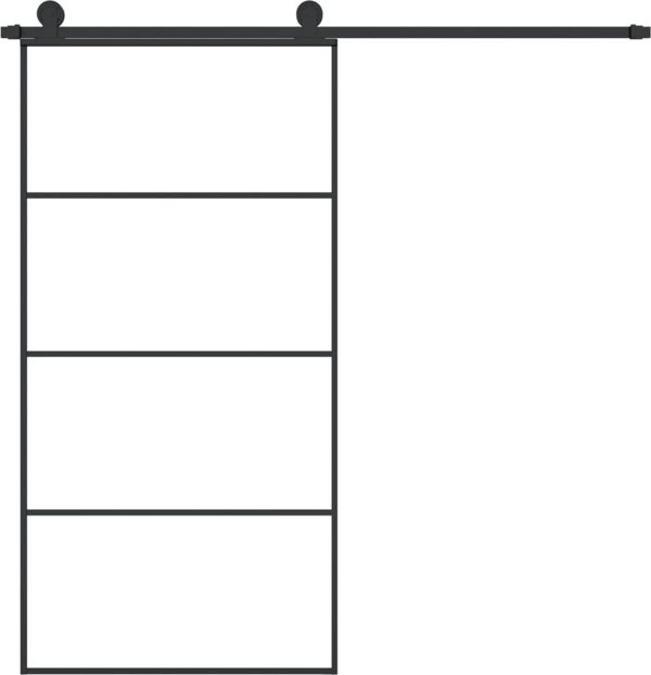 vidaXL vidaXL Drzwi przesuwne a akcesoriami, 102,5x205 cm, ESG i aluminium