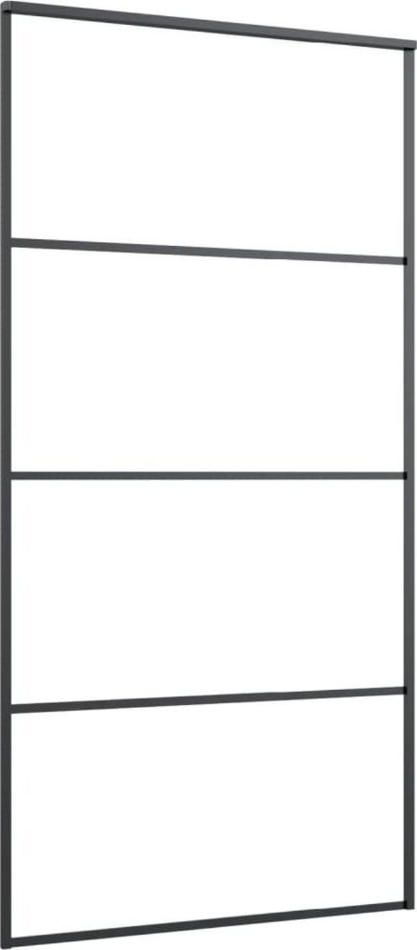 vidaXL vidaXL Drzwi przesuwne a akcesoriami, 102,5x205 cm, ESG i aluminium