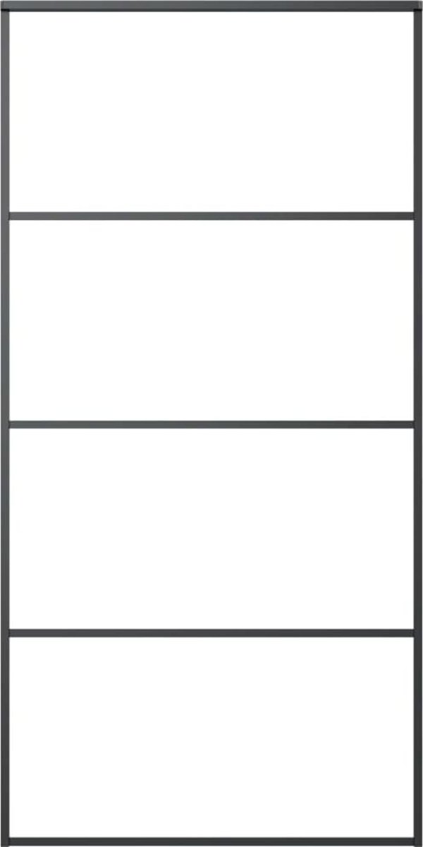 vidaXL vidaXL Drzwi przesuwne a akcesoriami, 102,5x205 cm, ESG i aluminium