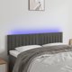 Κεφαλάρι κρεβατιού με LED, σκούρο γκρι, 144x5x78/88 εκ., βελούδινο