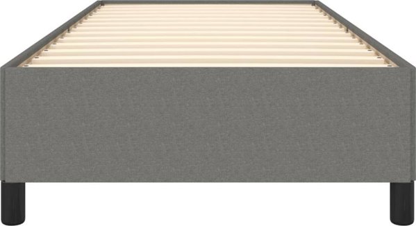 vidaXL Rama κρεβατιού, σκούρο γκρι, 90x200 cm, επενδυμένη με ύφασμα