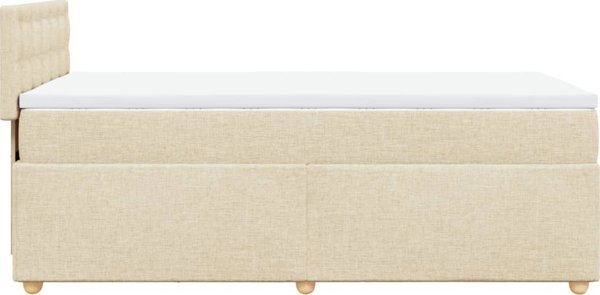 vidaXL Κρεβάτι continental με στρώμα, κρεμ, ύφασμα, 80x200 cm