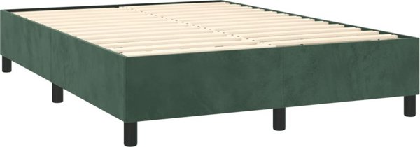 vidaXL Κοντινενταλ κρεβάτι με στρώμα 140x190 cm, πράσινο βελούδο