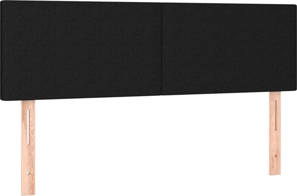 vidaXL Κρεβάτι Κοντινεντάλ με Στρώμα, μαύρο, 140x200 εκ, ύφασμα