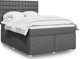 vidaXL Κρεβάτι continental με στρώμα σκούρο γκρι 140x190 cm