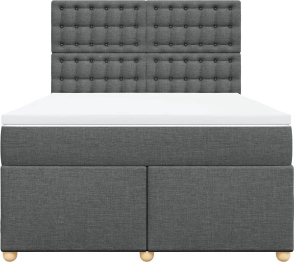 vidaXL Κρεβάτι continental με στρώμα σκούρο γκρι 140x190 cm