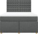 vidaXL Κρεβάτι continental με στρώμα σκούρο γκρι 140x190 cm