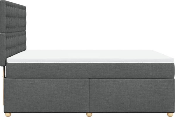 vidaXL Κρεβάτι continental με στρώμα σκούρο γκρι 140x190 cm