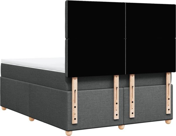 vidaXL Κρεβάτι continental με στρώμα σκούρο γκρι 140x190 cm