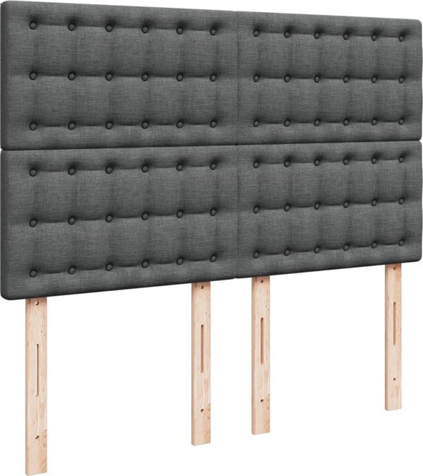 vidaXL Κρεβάτι continental με στρώμα σκούρο γκρι 140x190 cm