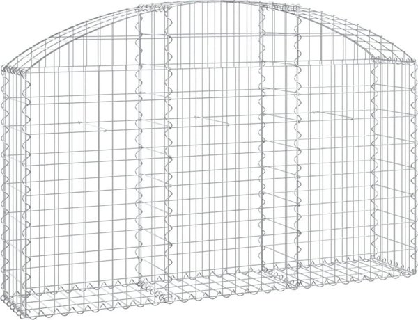 vidaXL Lukowaty kosz gabionowy, 150x30x80/100 cm, galwanizowane zelazo