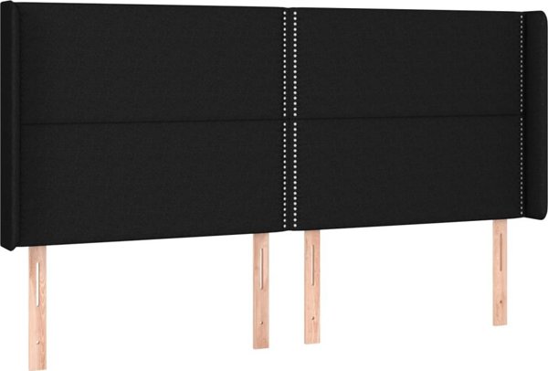 vidaXL Λευκή Κρεβατοκάμαρα με Στρώμα, Μαύρο, 180 x 200 cm, Ύφασμα