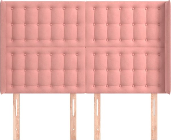 vidaXL Κεφαλάρι uszak, ροζ, 147x16x118/128 cm, βελούδο
