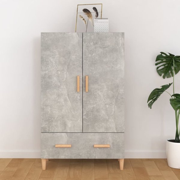 vidaXL Ντουλάπι, απόχρωση σκυροδέματος, 70x31x115 cm, υλικό ξύλου σύνθετο