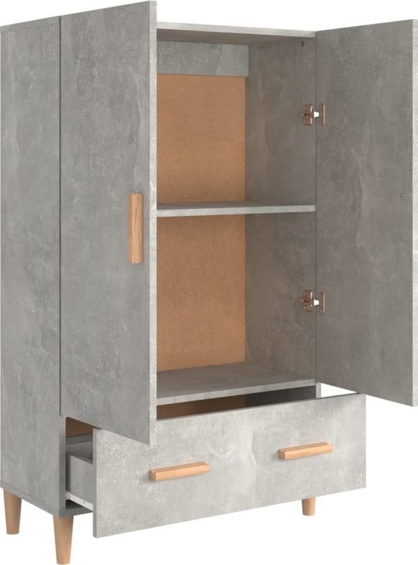 vidaXL Ντουλάπι, απόχρωση σκυροδέματος, 70x31x115 cm, υλικό ξύλου σύνθετο