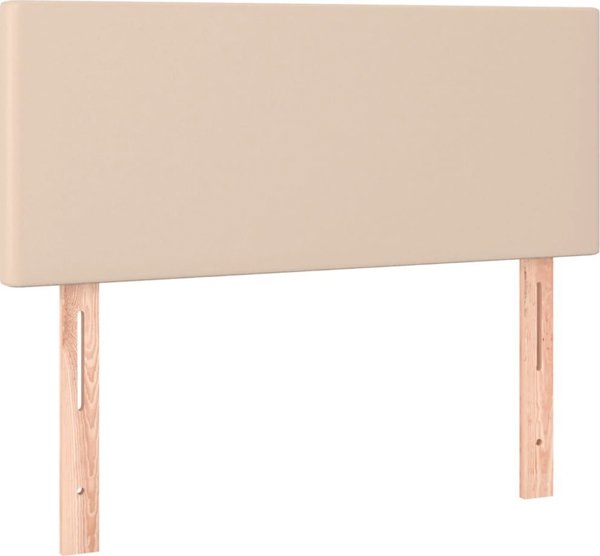 vidaXL Lozko kontynentalne materac i LED cappuccino ekoskora 90x200cm