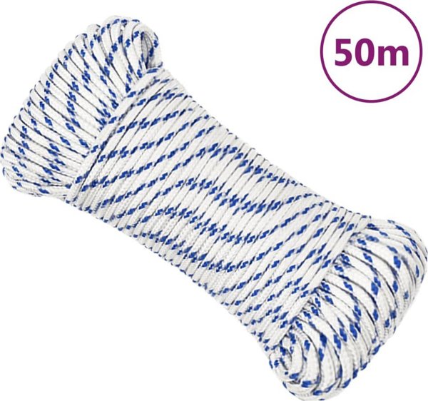 vidaXL Ναυτικό σχοινί, λευκό, 3 mm, 50 m, πολυπροπυλένιο