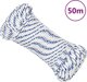 vidaXL Ναυτικό σχοινί, λευκό, 3 mm, 50 m, πολυπροπυλένιο