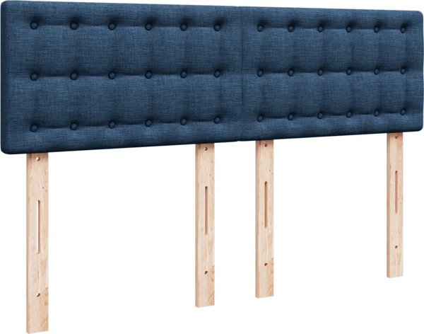 vidaXL Κρεβάτι Continental με στρώμα, μπλε, ύφασμα, 140x200 cm