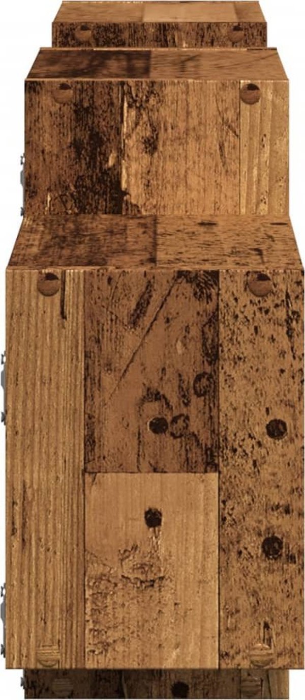 vidaXL Polka sciienna, stare drewno, 129x18x42 cm