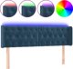 vidaXL Κεφαλάρι κρεβατιού με LED, σκούρο μπλε, 147x16x78/88 cm, ακαμίσιο