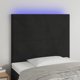 vidaXL Zaglowek do lozka z LED, czarny, 100x5x118/128 cm, aksamit
