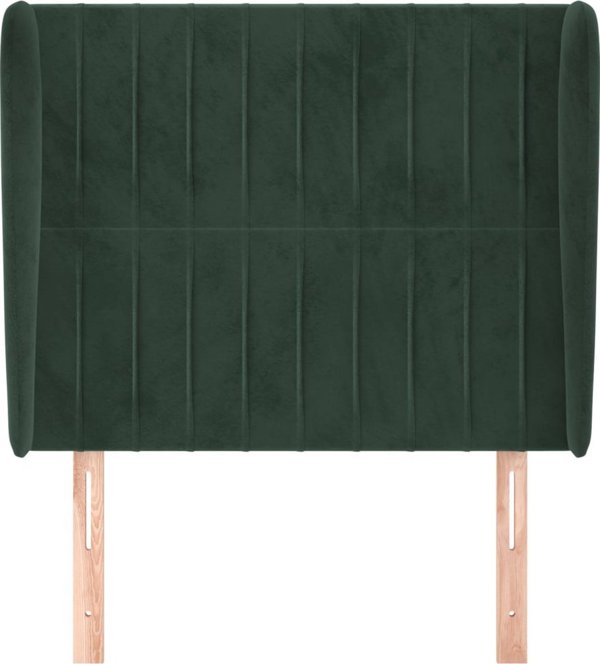 vidaXL Zaglohek uszak, ciemnozielony, 103x23x118/128 cm, aksamit
