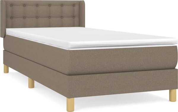 vidaXL Κρεβάτι Continental με στρώμα, ταμπά, ύφασμα, 90x200 εκ.