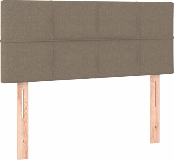vidaXL Κρεβάτι Κοντινεντάλ με Ελαστικό Στρώμα, Taupe, Υφασμάτινο, 100x200 cm