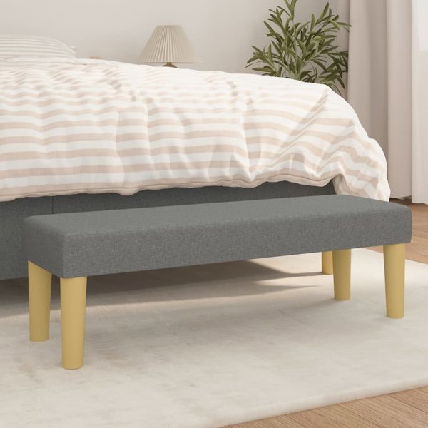 vidaXL Πάγκος, σκουρόγριζος, 100x30x30 cm, με επένδυση υφάσματος